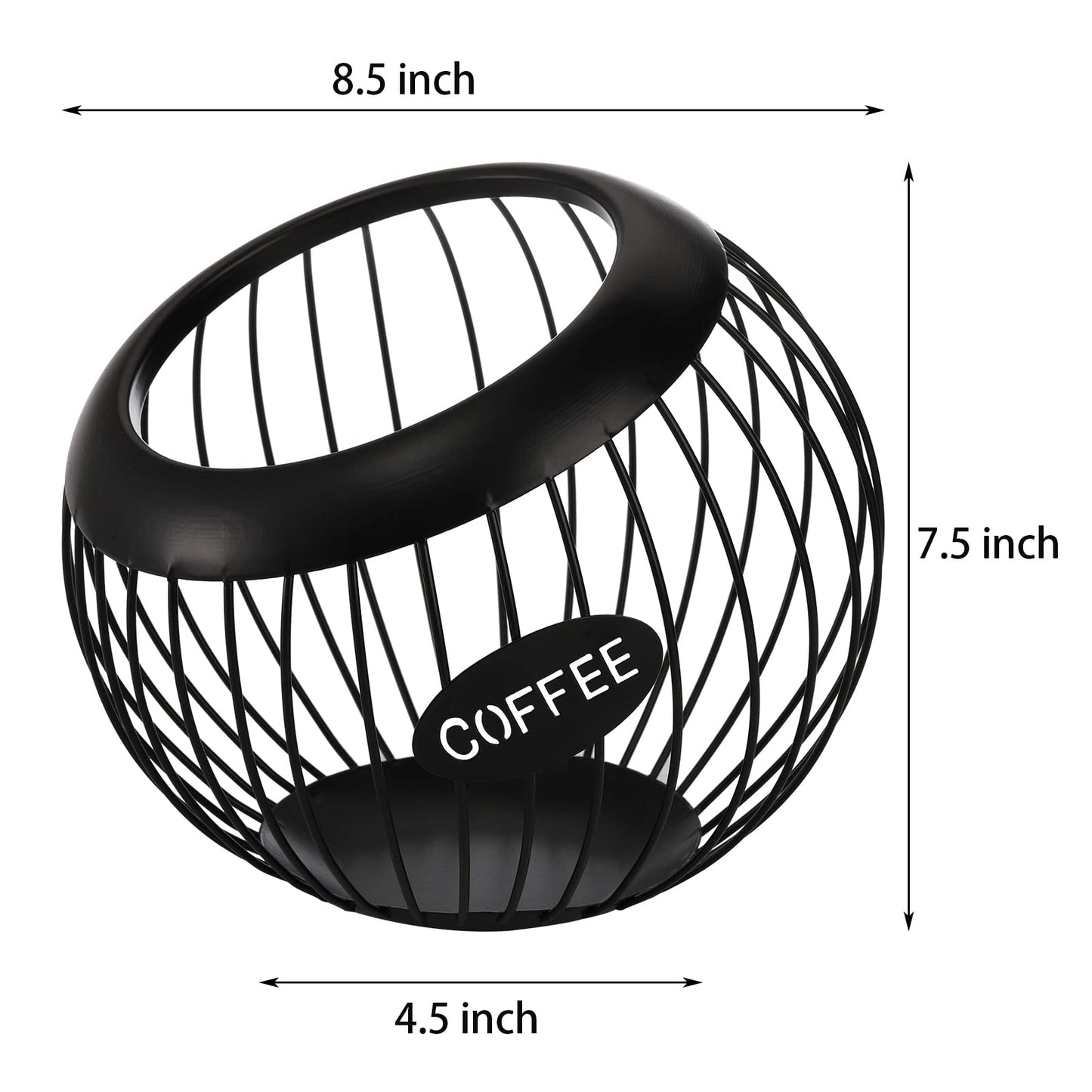 TOPZEA Coffee Pod Holder, Large Capacity K Cup Holder Metal Coffee Capsule Storage Basket, Espresso Pods Organizer for Counter, Bar Station Accessories
