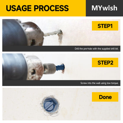 Mywish 100Pcs 1/4 x 1-1/4" Concrete Screws, Slotted Hex Washer Head Masonry Screws Anchor Kit with 3/16 Drill Bit, Stucco Screws, Self Tapping Screws for Anchoring to Masonry, Block or Brick Stucco