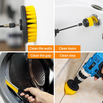 TOWBRUS 10 Pack Drill Cleaning Brush Attachment Set, Brush Drill Attachment for Cleaning Grout, Floor, Tub, Shower, Tile, Sink, Bathroom, Kitchen, Car, Narrow Gaps, Perfect for Hard-to-Reach Surfaces