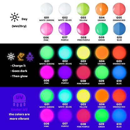 ARTME Glow in The Dark Paint, 10 Bright Colors 60ml/2oz Blacklight Paint Set, Neon Craft Paint, Acrylic Glow Fluorescent Paint Perfect for Art Painting, DIY projects, Halloween and Christmas