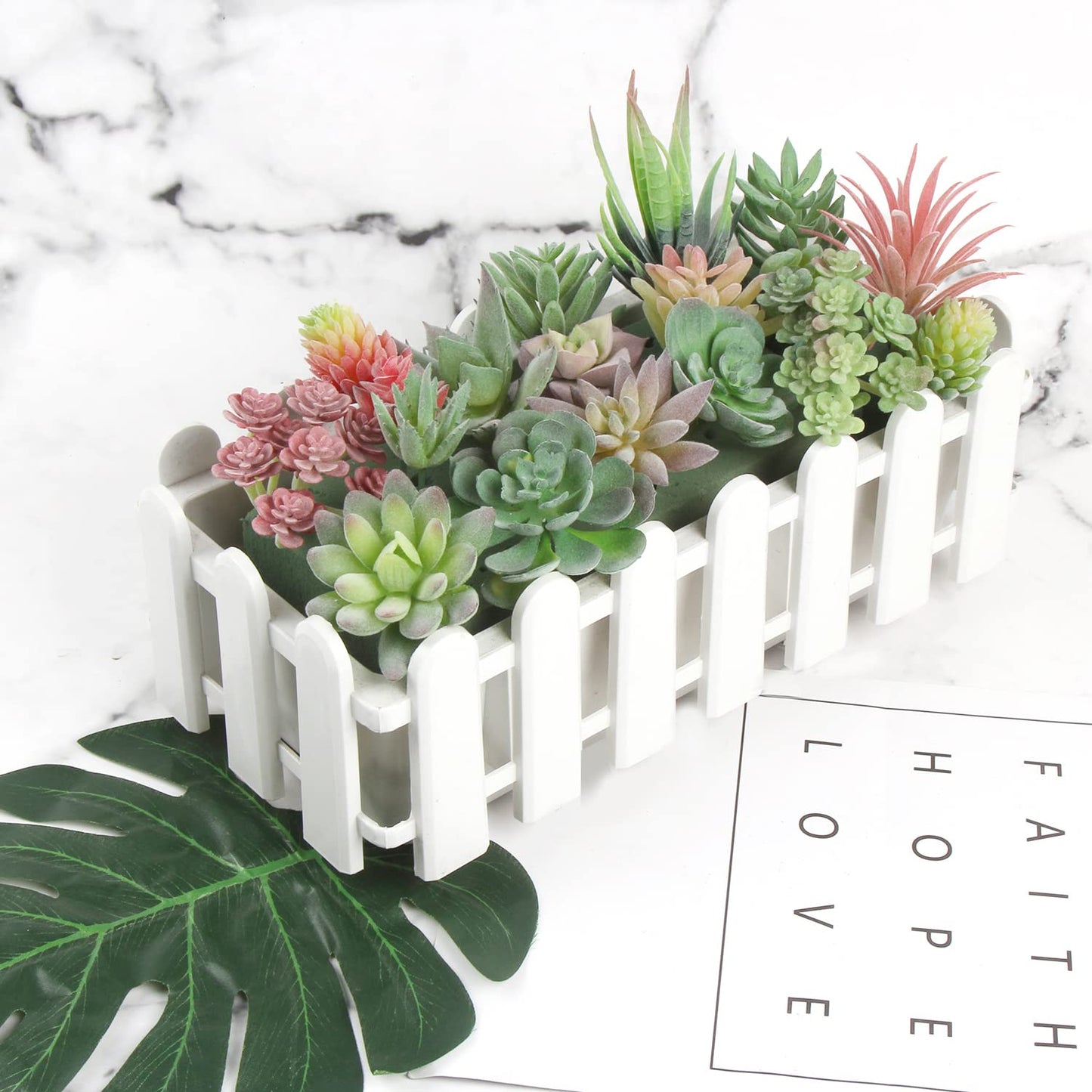 CCINEE 18pcs Mini Artificial Succulent Plant,Flocked Faux Succulent for Floral Wall Garden Arrangement Home Office Decor,Unpotted