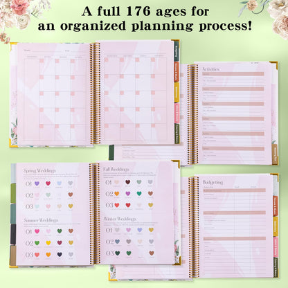 VinTS Wedding Planner 9 X 11 Countdown Wedding Planning Book and Organizer with Hardcover Design,Engagement Wedding gifts for Newly Engaged Couples, Future Brides Grooms (White)