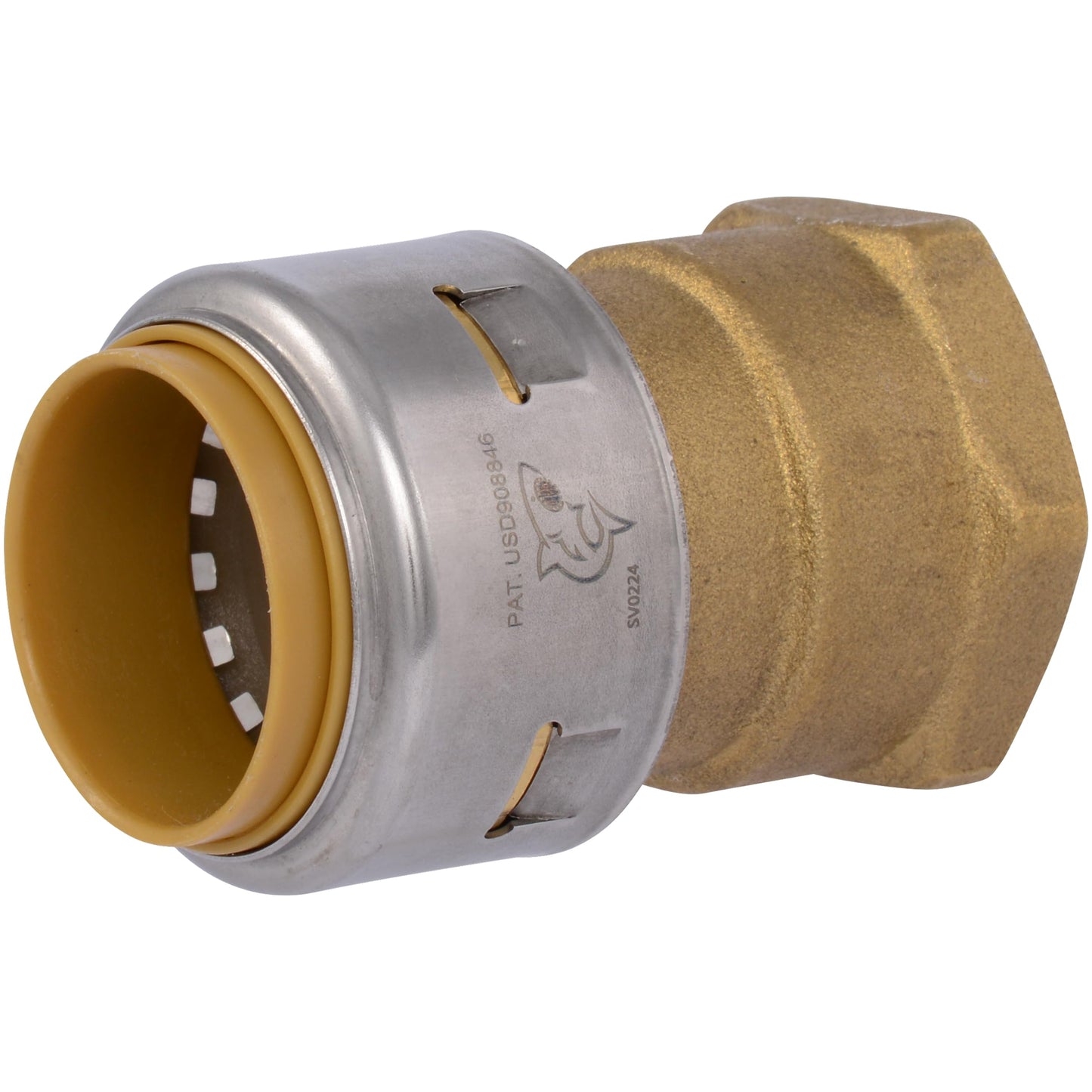 Sharkbite Max 1 x 1 Inch FNPT Adapter, Push-to-Connect Brass Plumbing Fitting, UR094A