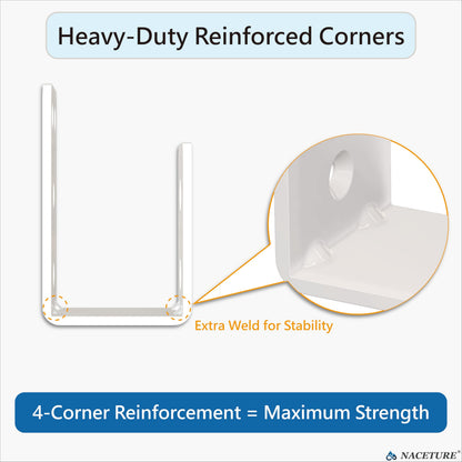 4 Pack Door Barricade Brackets – Heavy Duty 2x4 U Bracket Door Brace Reinforcement Plates with Screws, Wall Mount Security Bar Holder for Front Door Safety, Anti-Rust Steel, Easy Install