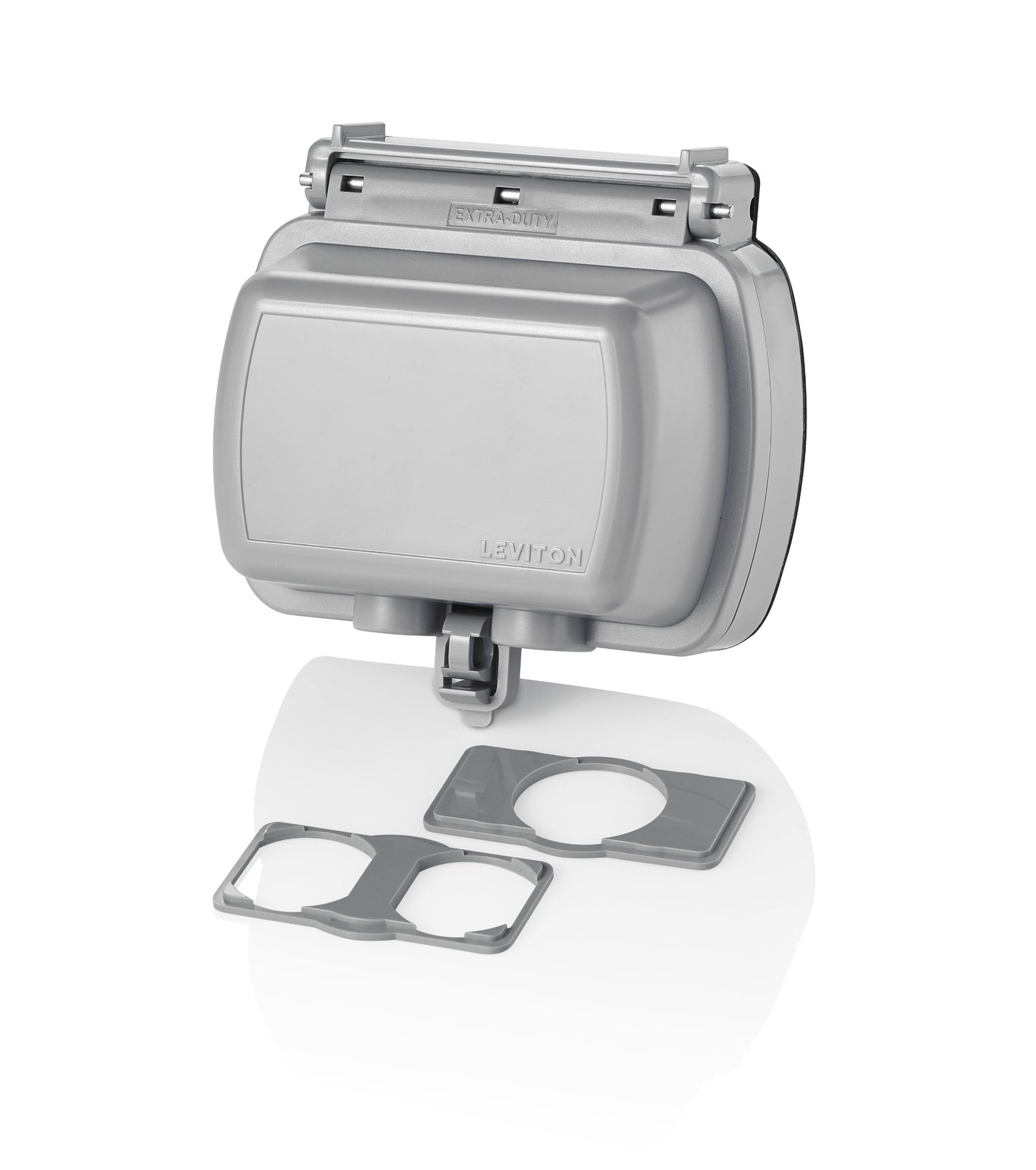 Leviton GFCI Receptacle While-in-Use Cover, Duplex and Single Outlet, Horizontal, 5981-UGY, Grey