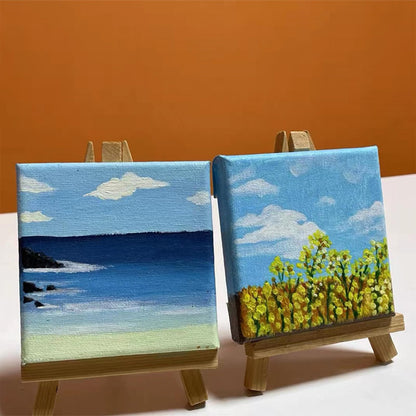 PLAZOTTA 4x4 Inch Mini Stretched Canvas Panels,24 Pack Small Canvas Boards Square Canvas for Craft, Painting Party