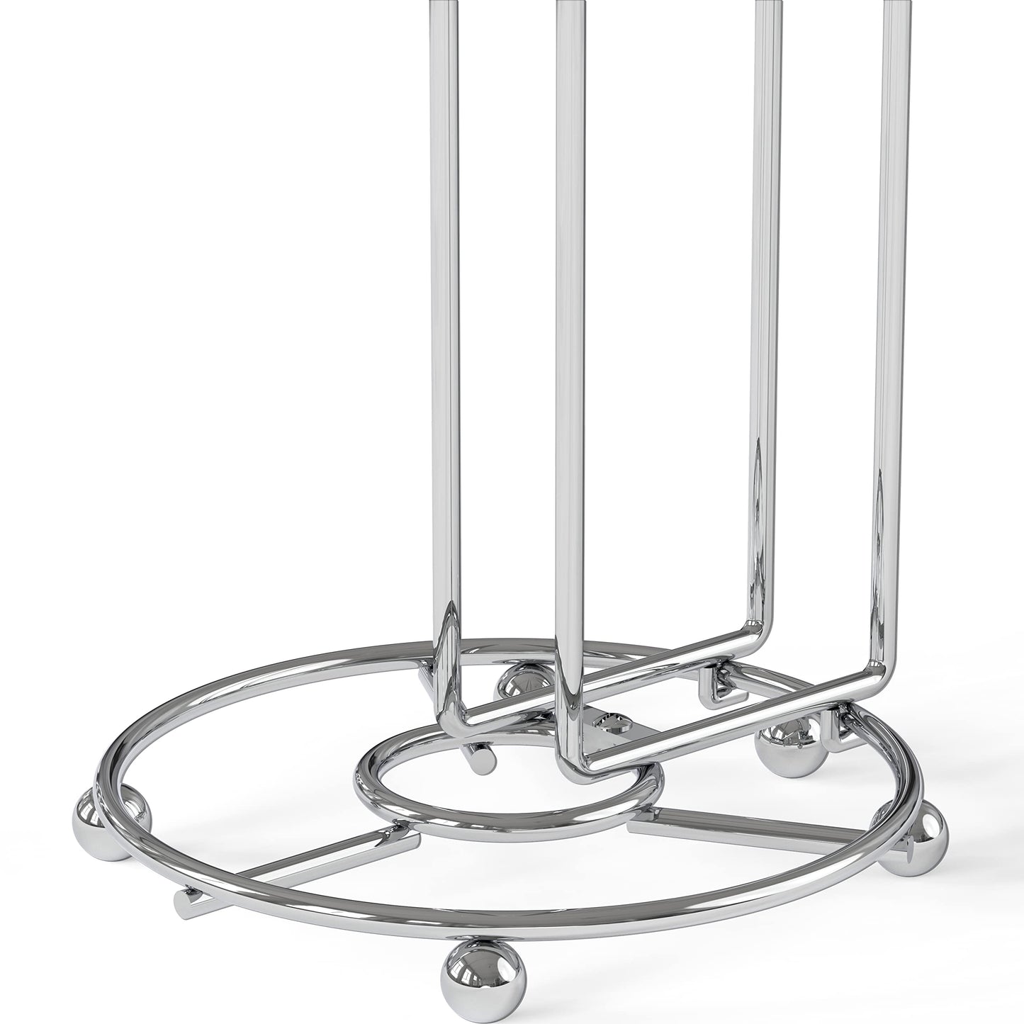 Simple Houseware Toilet Paper Holder Stand with Storage, Bathroom Freestanding Tissue Roll Organizer Holds 3–4 Rolls, Chrome