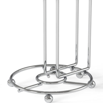 Simple Houseware Toilet Paper Holder Stand with Storage, Bathroom Freestanding Tissue Roll Organizer Holds 3–4 Rolls, Chrome