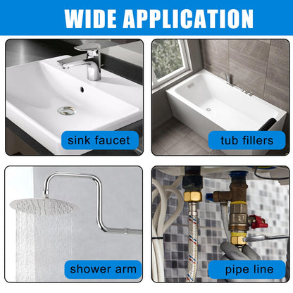 1/2" Brass Pipe Fitting, 1/2" Female to 1/2" Male Pipe Extension Fittings for Tub Spout/Shower,Brass Hex Bushing Adapter Reducer Adapter,Length 30MM/40MM/50MM (3PCS) with Teflon Tape (2pcs)