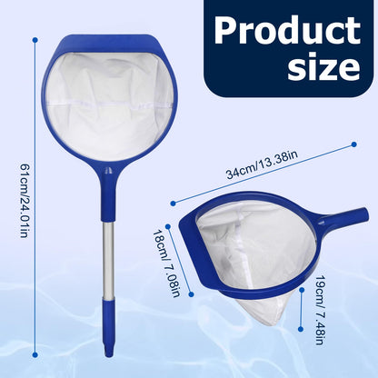 Pool Skimmer Net with Pole, Small Handheld Deep Ultra Fine Mesh 25'' Pool Skimmer Net for Small Above Ground Pool, Spa, Hot Tub Cleaning, Pick Up Fine Debris Lightweight Net