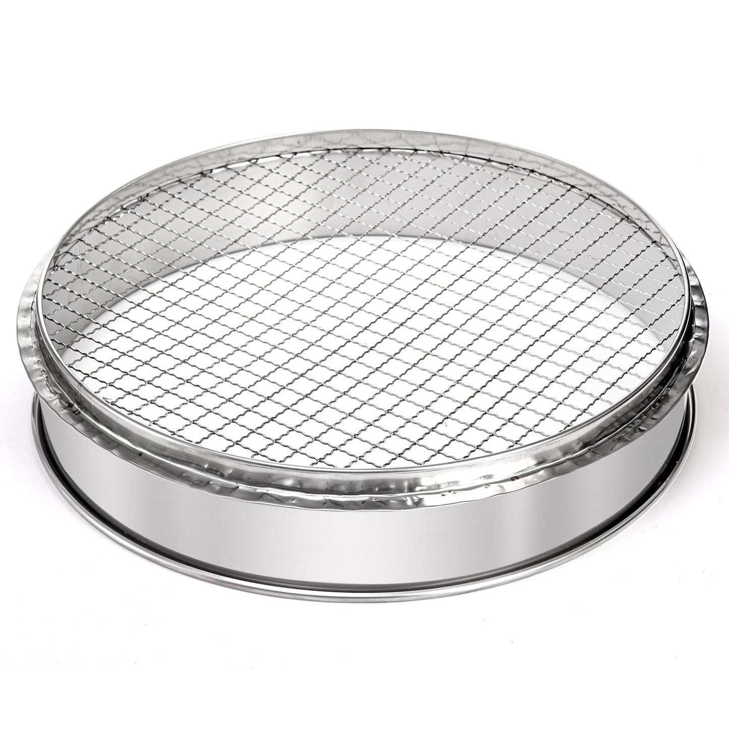 Suwimut Soil Sifter for Gardening, 12 Inch Large Stainless Steel Soil Sieve with 0.39 Inch Mesh, Garden Sifting Screen for Dirt, Sand, Rock, Filtration, Compost and Bonsai