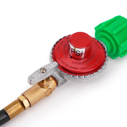 Stanbroil 48 Inch 10 PSI High Pressure Propane Adjustable Regulator Valve Hose Assembly - QCC1 x 3/8" Flare Swivel Fitting
