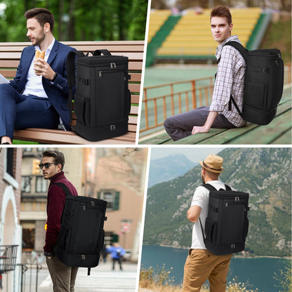 Travel Backpack 15.6 Inch Laptop Backpack for Men and Women Anti Theft Carry On Backpack Flight Approved Computer Backpack with USB Charging Port Large Waterproof Backpacks for Work School, Black
