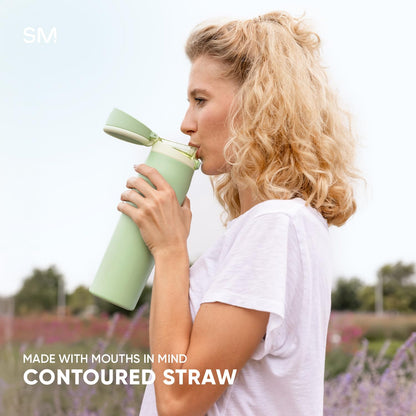 Simple Modern Mesa Loop Water Bottle with Straw | 24oz Cup Holder Friendly Insulated Stainless Steel Bottles for Travel, Sports and School | Velvet Pink