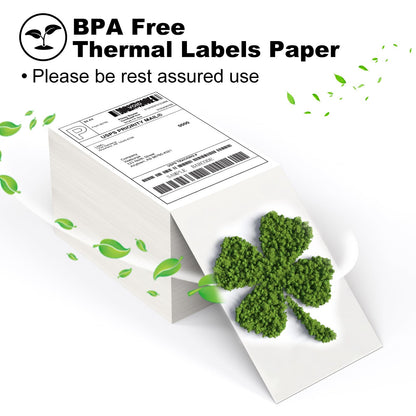 BESTIKER 4”x6” Direct Thermal Labels Pack of 1000, Commercial Grade Fan-fold Shipping Labels for Thermal Printers Compatible with Zebra & Rollo, Permanent Adhesive Label Paper 1 Pack Total