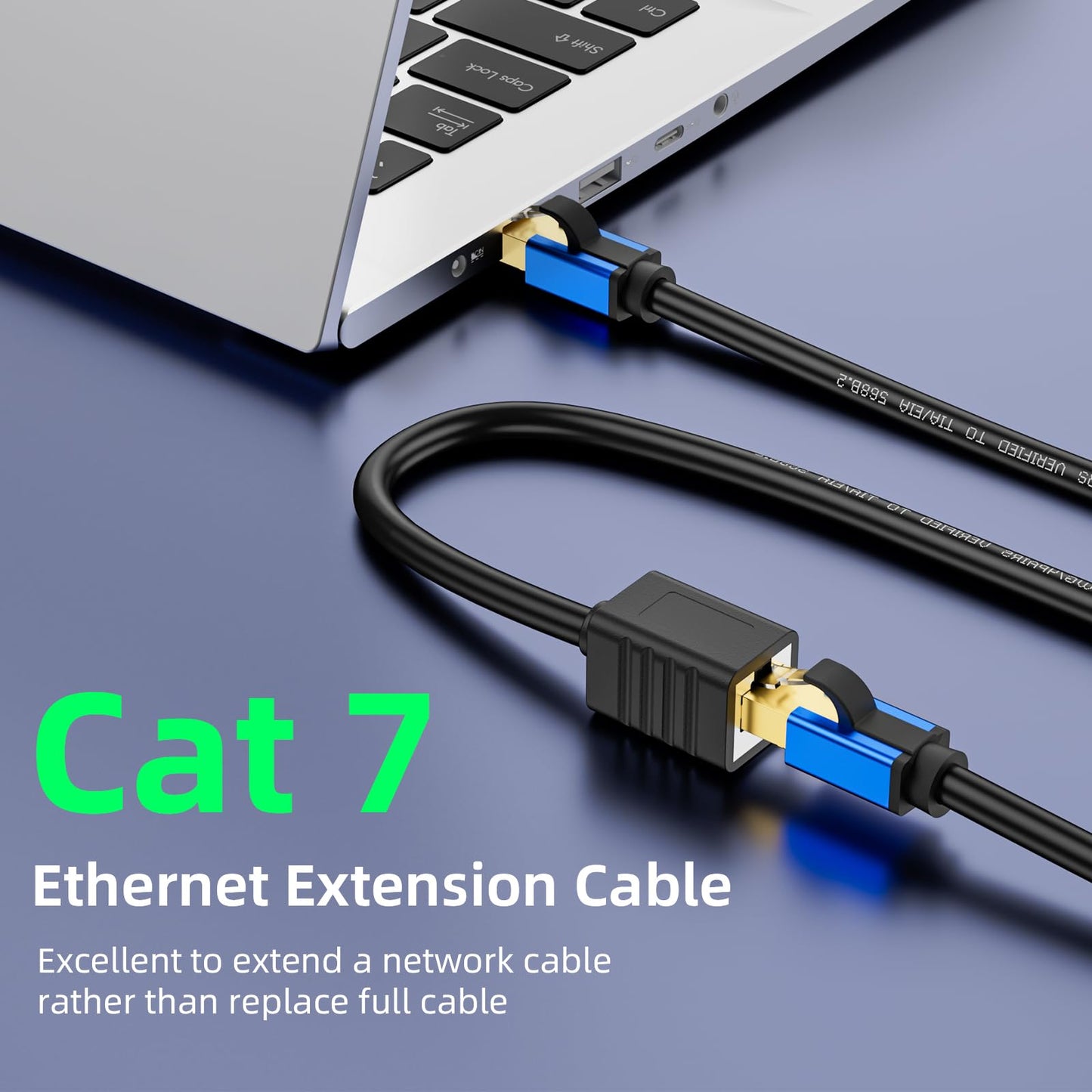 Abireiv Cat7 Internet Extension Cable: Gold Plated RJ45 Male to Female (30ft) for Family Room Office