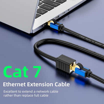 Abireiv Cat7 Internet Extension Cable: Gold Plated RJ45 Male to Female (30ft) for Family Room Office