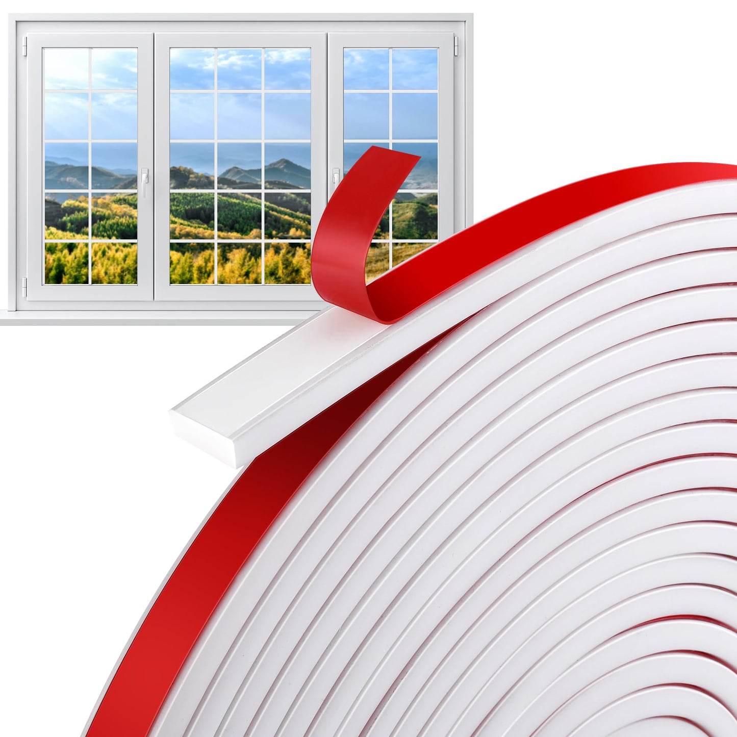 DECOHS 33 Ft Window Grille Inserts Grid Kit- TPE Self-Adhesive Peel and Stick Trim Molding- Flexible Moulding Trim Grid Inserts for Windows Door Frames Home Decoration