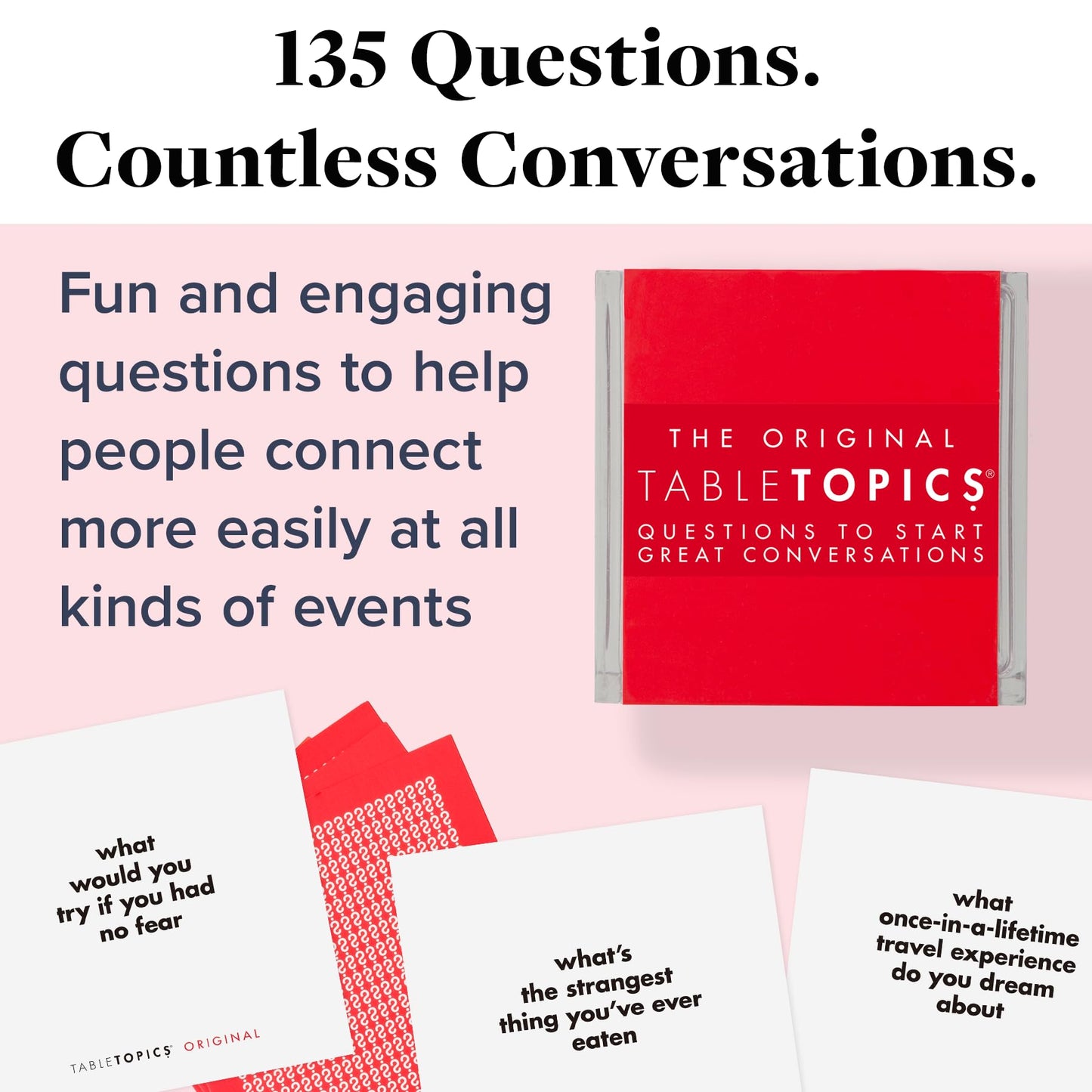 TableTopics - The Original Conversation Starter Cards - 135 Questions to Break The Ice & Build Connection with Friends, Family, & Coworkers - at Home, Parties, & Meetings