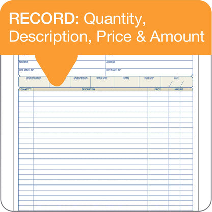 Adams Order Book, 8.38 x 10.69 Inch, 3-Part, Carbonless, 50 Sets, White, Canary, Pink (TC8100)