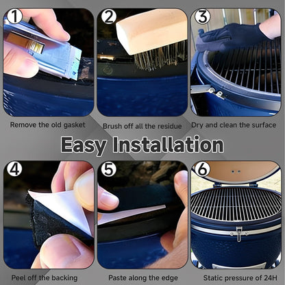 15Ft Kamado Joe Grill Gasket Seal Replacement Kit, 1.2" Wide, 0.2" Thick, High-Temp Adhesive Felt for Classic Joe, Big Joe, Vision & Oklahoma Grills, Smoker Accessories