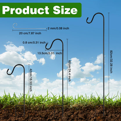 4 Pack Shepherd Hook, Bird Feeders Outdoor Hanging, Heavy-Duty Metal Plant Hanger Stand, 16.5 to 32 inch Adjustable Garden Holder for Hanging Birdhouses, Flower Pots, Lanterns, Wedding Decor ect