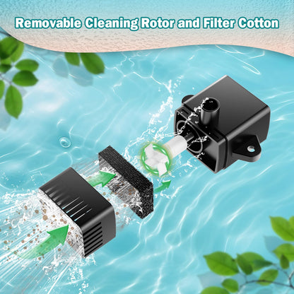Yzert Solar Water Fountain Flower Shape, 3.5W Glass Solar Fountain with 7 Nozzles & 4 Fixer Rods,Solar Fountain Pump for Bird Bath, Outdoor, Pool, Garden, Pond