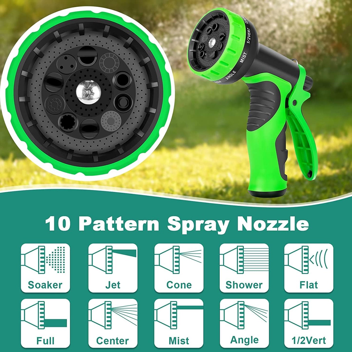 25 FT Garden Hose Expandable Hose - All New 2026 Flexible Water Hose with 10 Functions Spray Nozzle - Car Wash Hose with Solid Brass Connector, Leakproof Lightweight Expanding Pipe for Yard,Outdoor
