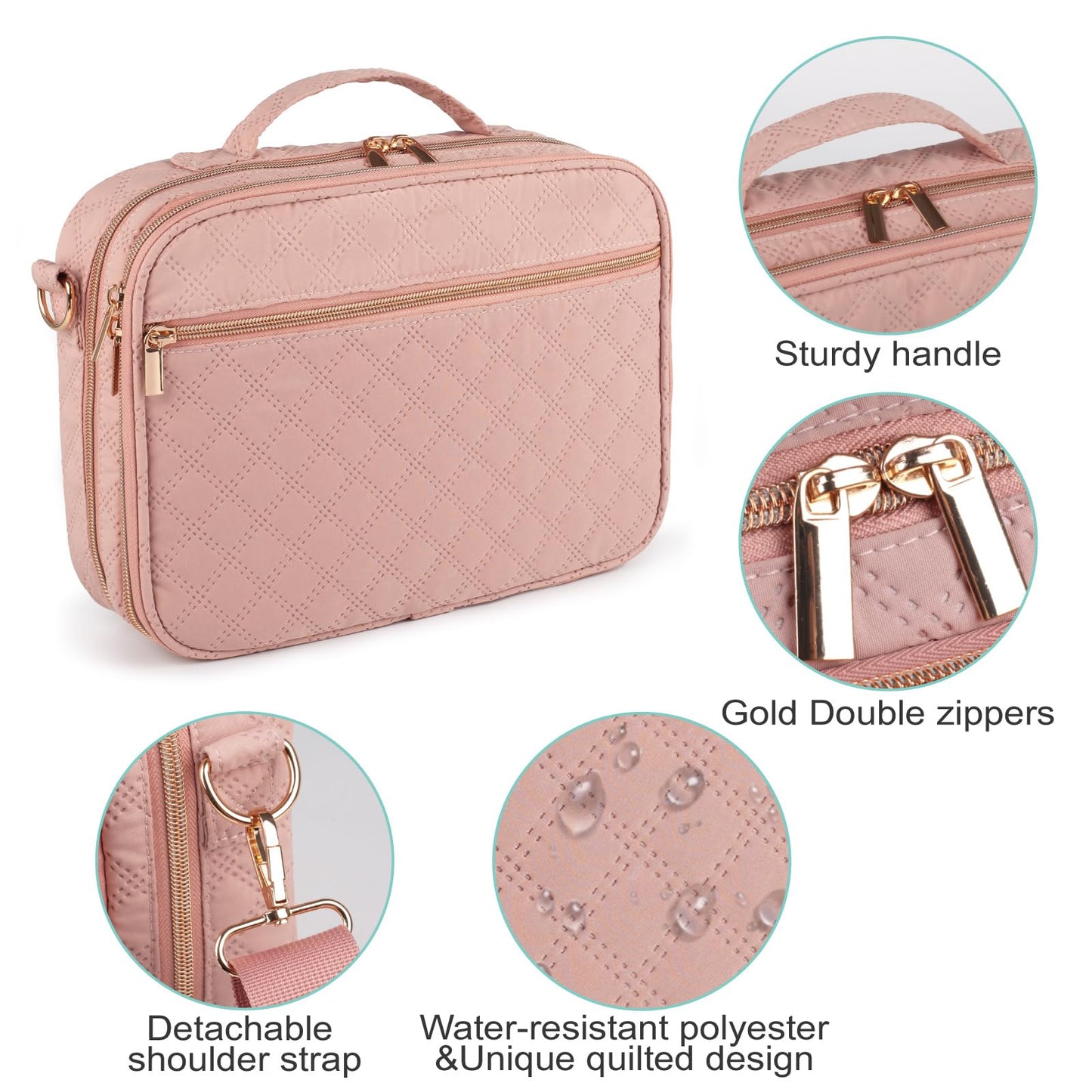 2 Layers Bible Cover for Women,Large Bible Case with Handles Shoulder Strap,Carrying Bible Bag Scripture Case Church Bag Bible Protective with Pocket