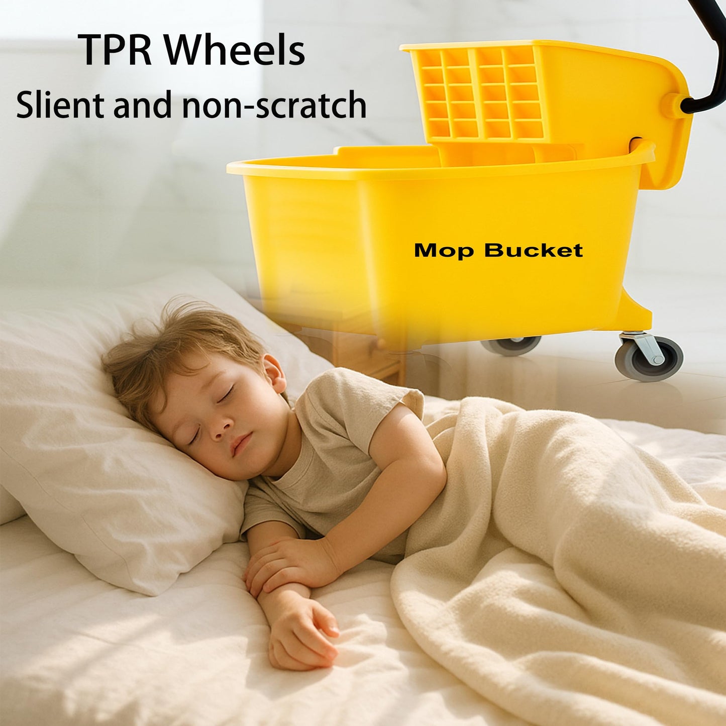 Swivel Stem Caster 4 Inch, Heavy Duty 7/16" Stem Diameter Rubber Wheel,Smooth Rolling TPR Replacement Wheels for Rubbermaid Models 7570-L2,7571,7580,7581,7582 7583