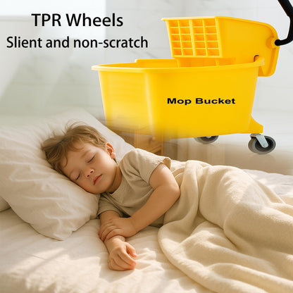 Swivel Stem Caster 4 Inch, Heavy Duty 7/16" Stem Diameter Rubber Wheel,Smooth Rolling TPR Replacement Wheels for Rubbermaid Models 7570-L2,7571,7580,7581,7582 7583