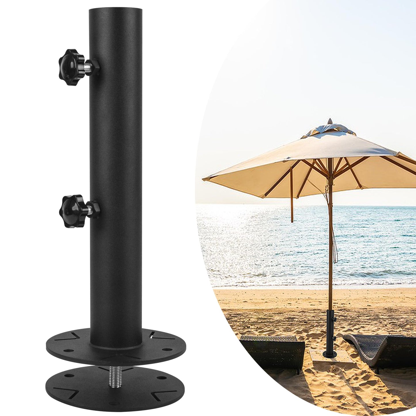 Wdwlbsm Universal Granite Umbrella Stand Tube, Stone Umbrella Tube Base for Outside, Heavy Duty Parasol Base, Umbrella Pole Mount Stand Tube Set, Table Umbrella Tube Bracket, DIY Umbrella Stand Parts