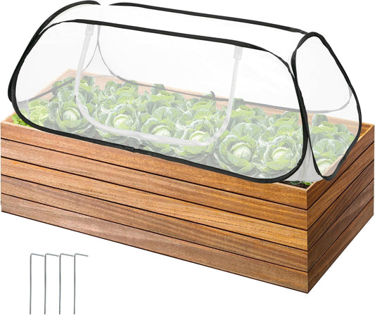45x22x16 Garden Row Accelerator Plants Cover - Pop Up Raised Garden Bed Vegetable Rows Plant Protector,Insect Bird Barrier Plant Net Cage with Stakes for Protecting Seedlings Fruits Vegetable Row