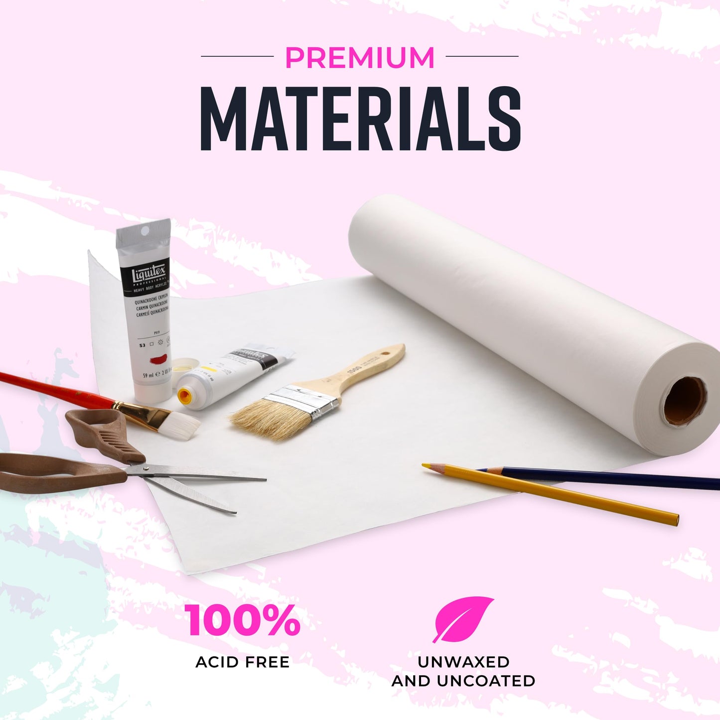 Bryco Goods 18”x1200” (100’) White Wrapping Paper – Kraft Paper Roll for Painting, Drawing, Banner, Bulletin Board, Easel Use, Floor Covering, Packaging, Shipping, Arts & Crafts
