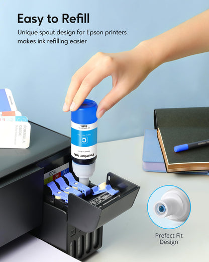 Compatible Ink Bottle Replacement for Epson 502 (Not Sublimation Ink), Use for ET-2850 ET-3830 ET-3850 ET-2760 ET-3760 ET-15000 printer, 2 Black,Cyan,Magenta,Yellow, High Capacity 5 Bottles