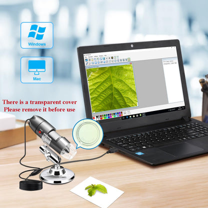 USB Microscope Camera 40X to 1000X, Cainda Digital Microscope with Metal Stand and Carrying Case Compatible with Android Windows 7 8 10 11 Linux Mac, Portable Microscope Camera