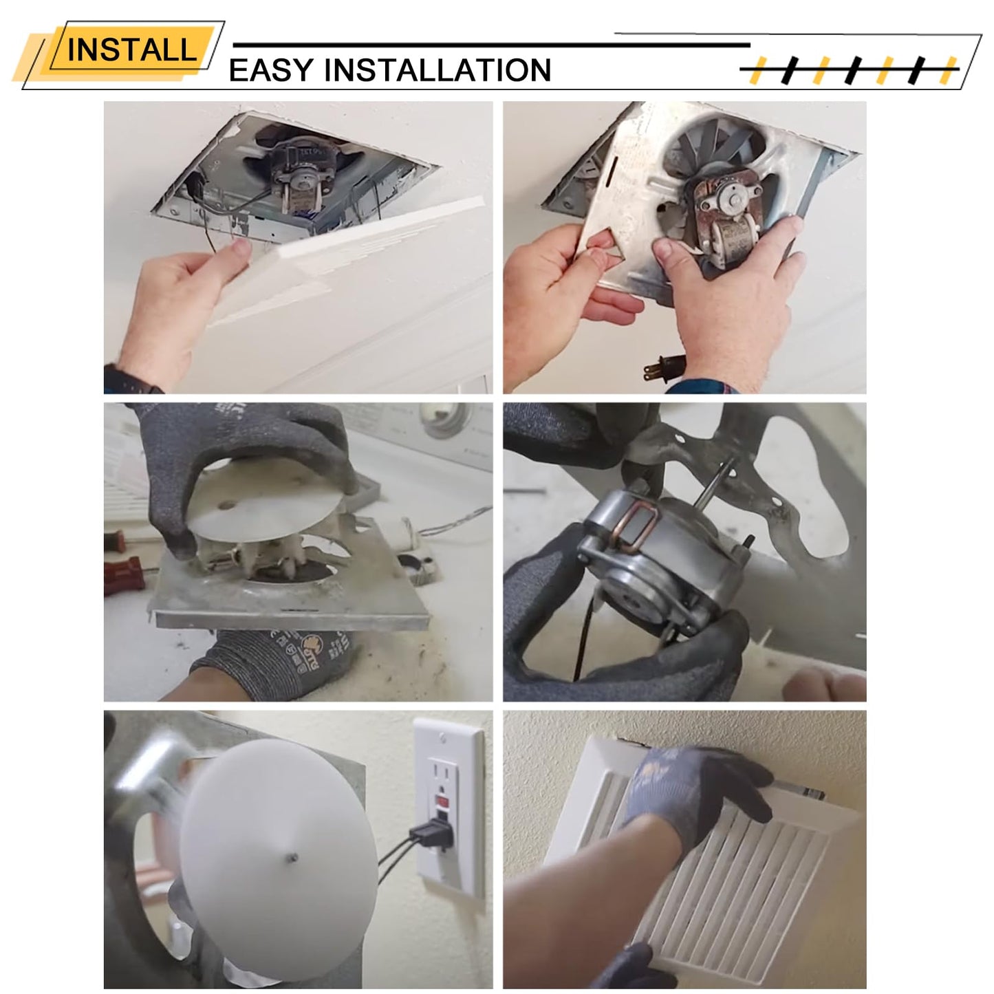 SM550 Universal Bathroom Vent Fan Motor Replacement Kit, Compatible with Nutone Broan 50 CFM, 120V, C01575, 65100, EM550, EM750