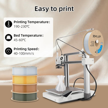 3DHoJor Silk PLA Filament 1.75mm, PLA Filament 1.75mm Silk Shiny 3D Printer Filament, 1kg Cardboard Spool (2.2lbs), Dimensional Accuracy +/- 0.03 mm, Fit Most FDM Printer(Metal Silver)