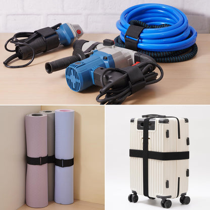 Trilancer 10M x 5CM Heavy Duty Hook and Loop Straps with 30 Buckles – Adjustable, Cut-to-Length, Reusable Cinch Straps for Securing Cables, Hoses, Pipes, and More