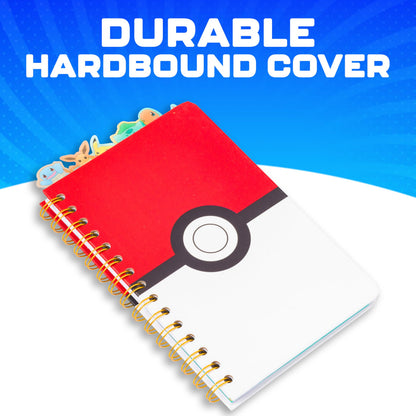 Silver Buffalo Pokemon Pokeball Starters Spiral Tabbed Notebook, 8 x 5 Inches