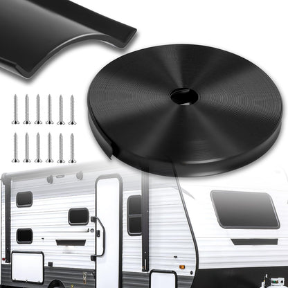 1" RV Vinyl Trim Insert 50 FT with 8 Screws, RV Corner Trim Molding Exterior,Screw Cover for RV Camper Travel Trailer,Black