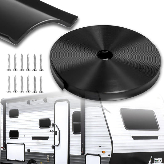 1" RV Vinyl Trim Insert 50 FT with 8 Screws, RV Corner Trim Molding Exterior,Screw Cover for RV Camper Travel Trailer,Black