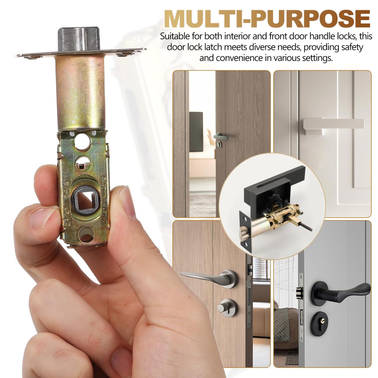 AUTSUPPL Adjustable Door Latch Deadbolt Lock Replacement for Interior Front Doors Construction Easy Installation Versatile Security