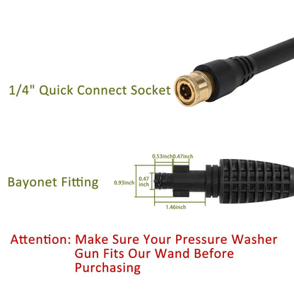 PWACCS Pressure Washer Gun Adapter Kit – Power Washer Gun Fittings with 1/4" Quick Connect Socket – 5 Spray Nozzles Include – Compatible with Ryobi, Powerclean, Portland and Husky