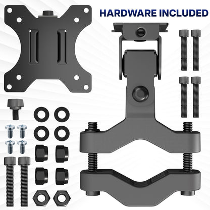 VIVO Steel Universal Bracket Pole Mount with Removable 75mm and 100mm VESA Plate, Fits up to 30 inch Screens, Black, MOUNT-POLE01