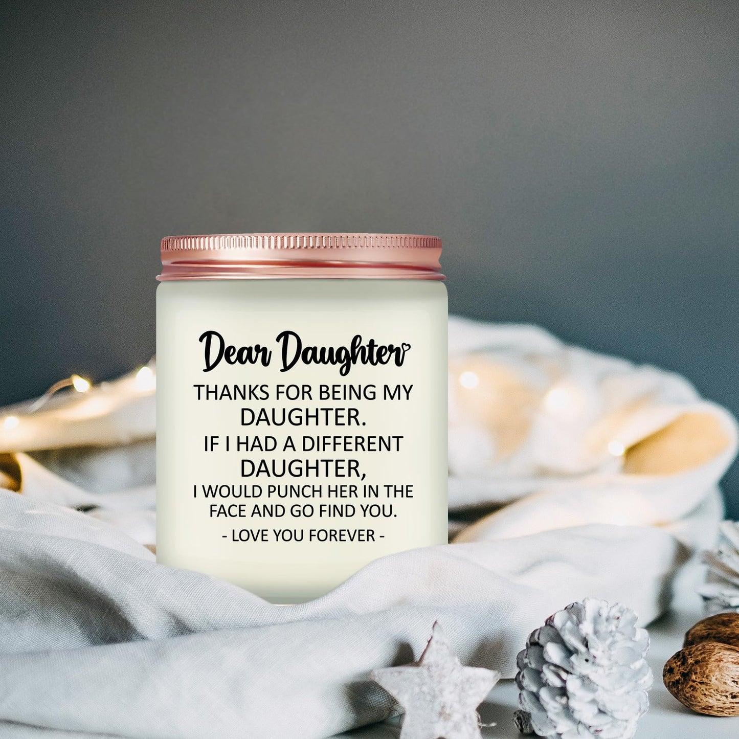 Volufia Daughter Gifts from Mom, Dad - Christmas Mothers Day Birthday Gift for Daughter - Lavender Scented Candle