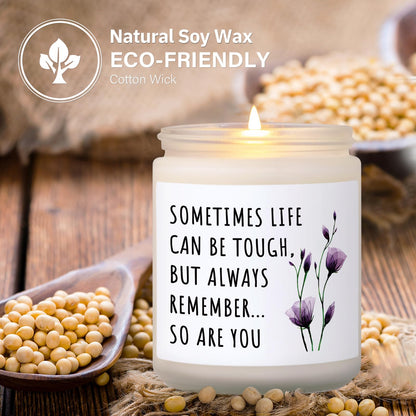 Shqiueos Birthday & Christmas Get Well Gifts for Women, Cancer Care Gifts for Women Inspirational Candle 7oz, Sympathy Gifts, Cheer up, Comfort, Surgery Recover, Encouragement Lavender Scented Candle