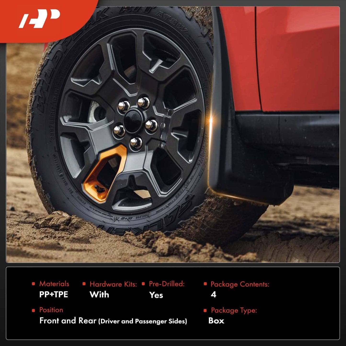 A-Premium Set of 4PCS Mud Flaps Splash Guards Mudguards Mudflaps with Hardware Kits Accessory Compatible with Ford F-150, 2015-2020, (fits for Fender Flares), Black Color, Front LH RH and Rear LH RH