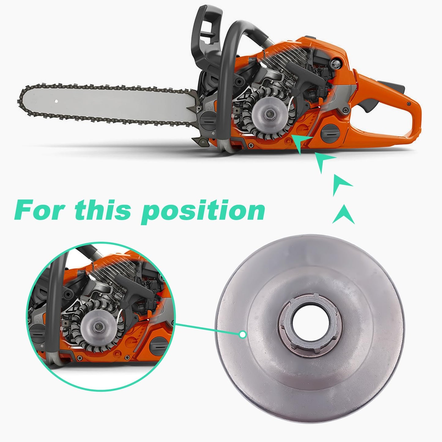 Adefol 3/8"-7 Clutch Drum Rim Sprocket for Stihl MS660 066 064 MS640 MS661 Chainsaw Replacement Parts Kit
