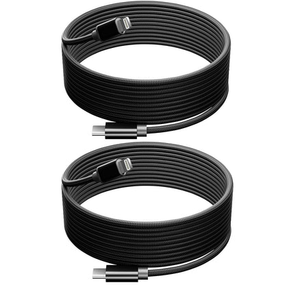 Setolgh for USB C to Lightning Cable 27W Fast Charging 20FT/6M 2Pack MFi Certified Nylon Braided Extra Long iPhone Charger Cable Compatible with iPad/iPod/iPhone 14/13/12/11/Pro Max/X/SE/8/7 Series